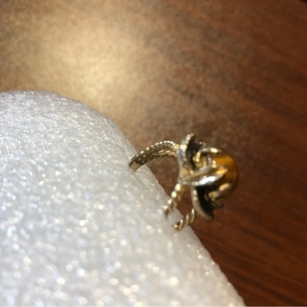 Antique tiger eye twist rope‎ band ring